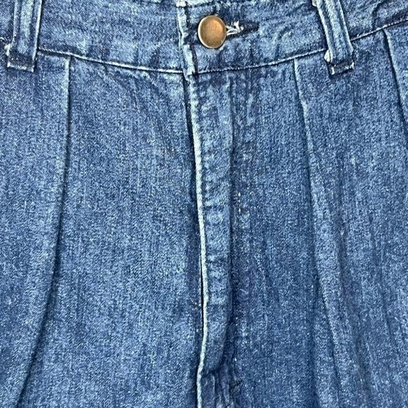 Vintage Mom Jeans Pleated Denim Jean Bermuda High Rise Shorts Size 32 - Picture 3 of 6